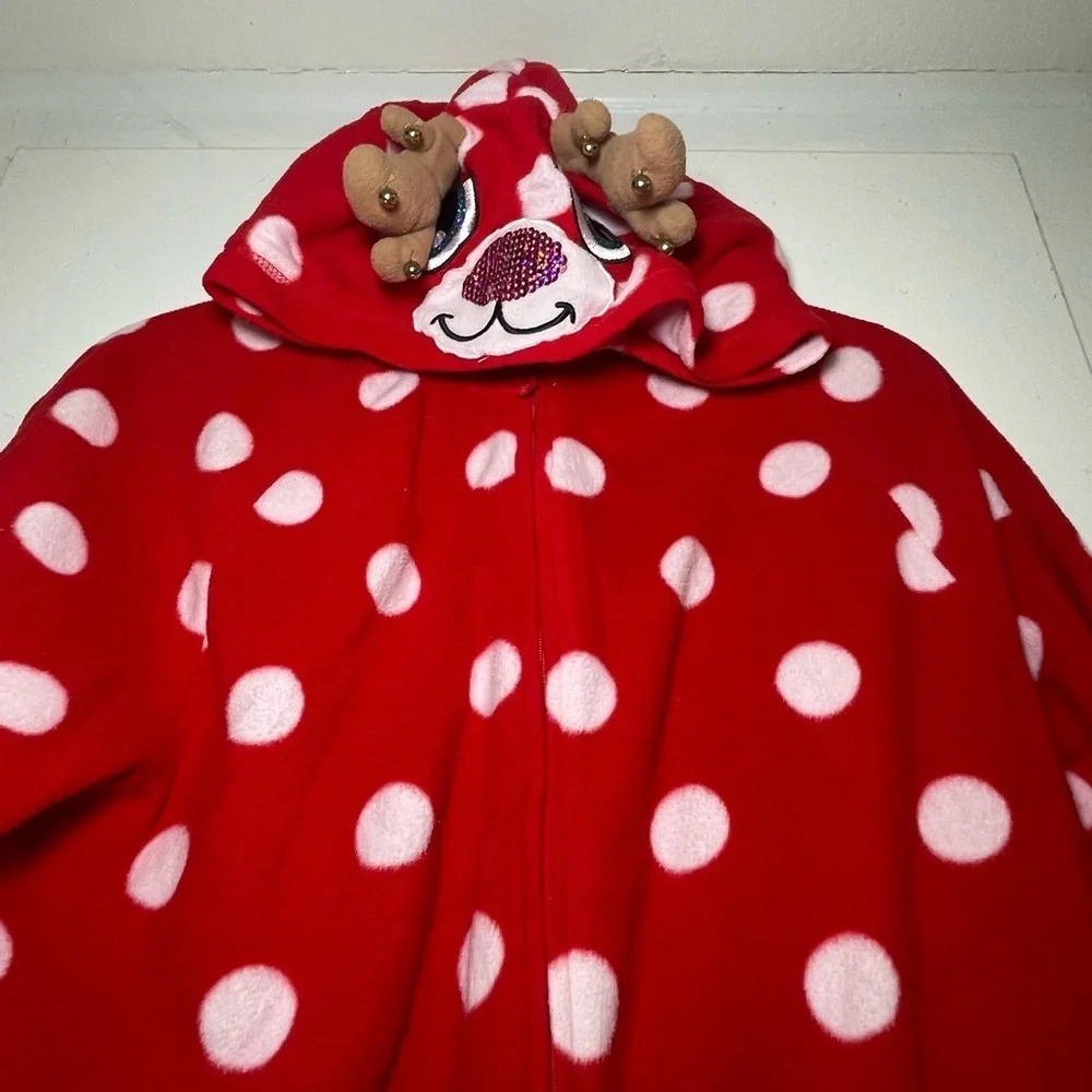 Vintage Justice Reindeer Footie Onesie Pajamas Size Kids 20 Removable footies.